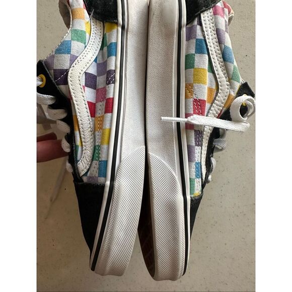 Vans Unisex Old Skool Rainbow Checkerboard Sneaker Shoes Size Womens 6.5 Mens 5 - Picture 4 of 8